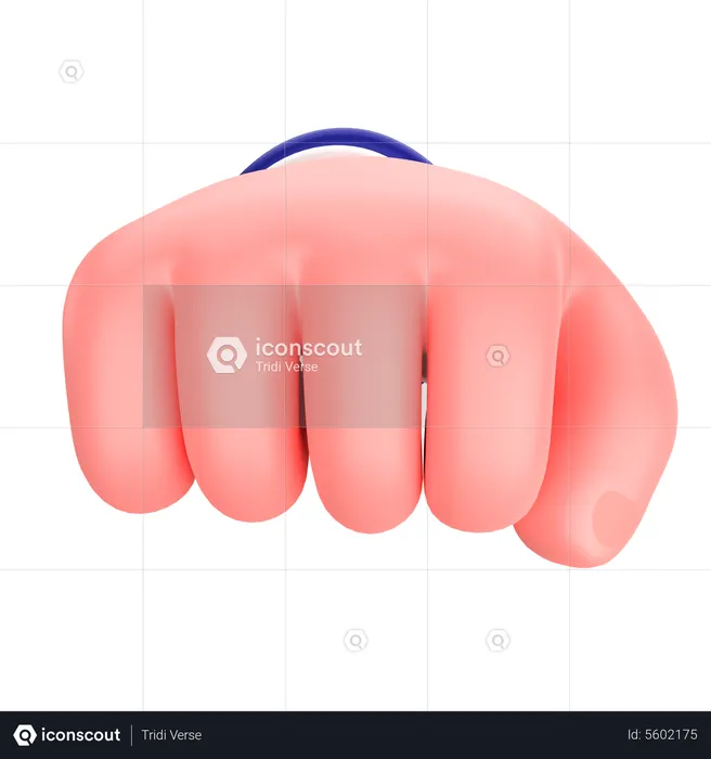 Businessman punch hand gesture  3D Icon