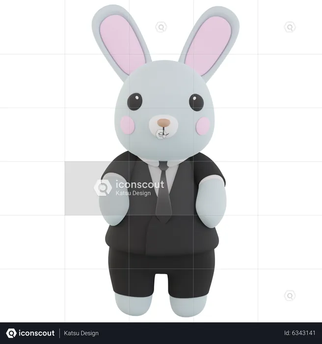 Businessman Rabbit  3D Icon