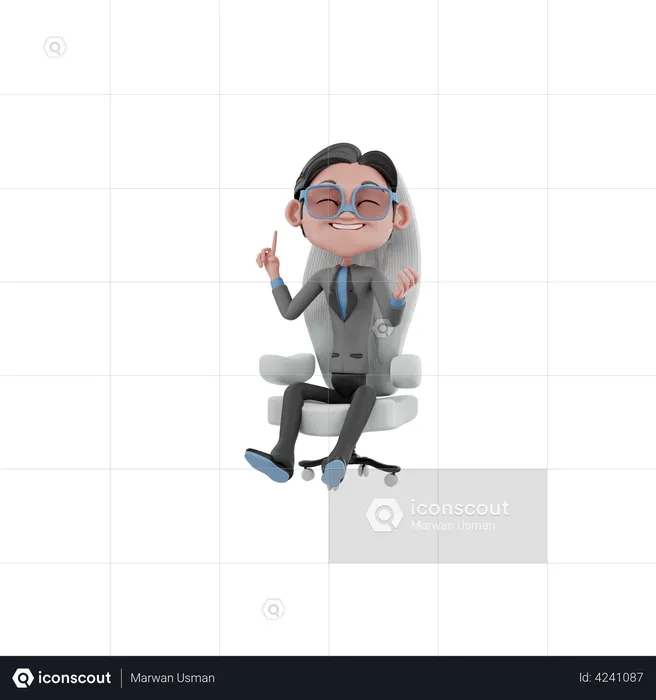 Businessman raising one finger  3D Illustration