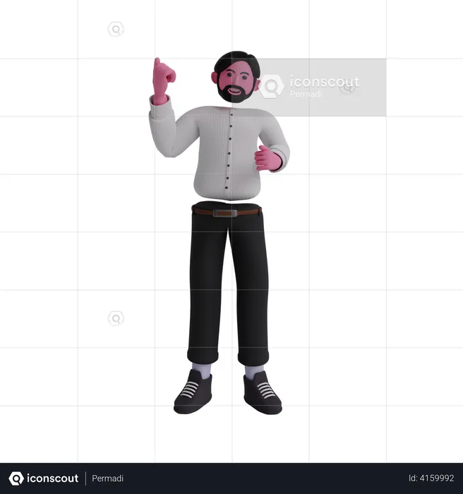Businessman raising one hand  3D Illustration