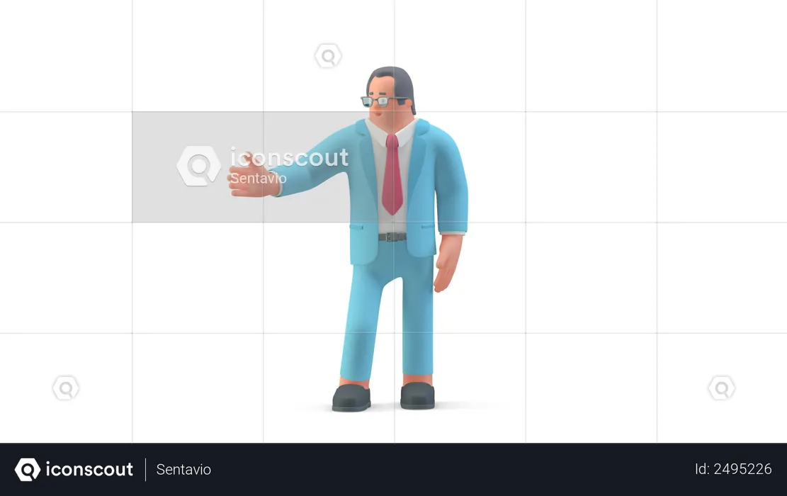 Businessman ready for Partnership  3D Illustration