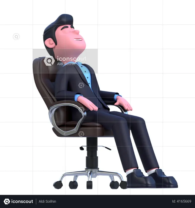 Businessman Relaxing in chair  3D Illustration
