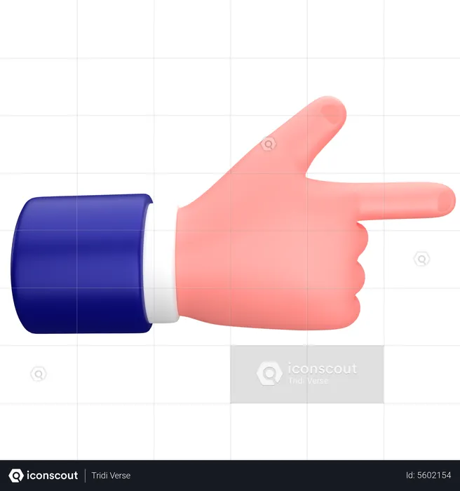 Businessman right direction showing hand gesture  3D Icon