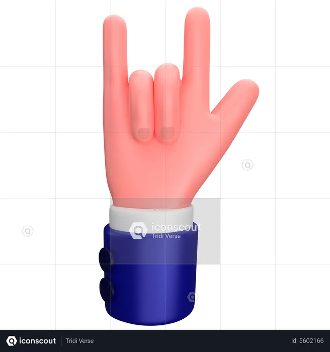 Businessman rock on hand gesture  3D Icon