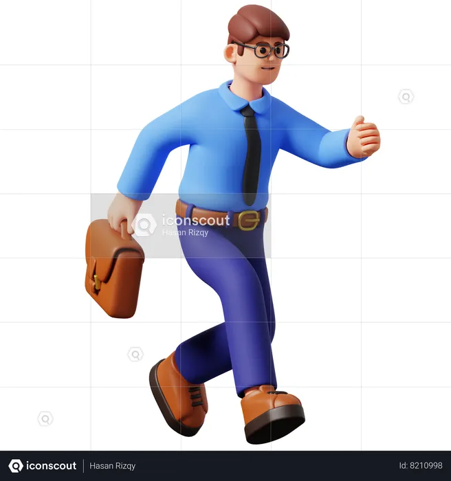 Businessman Running  3D Illustration