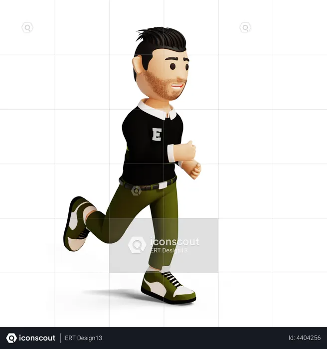 Businessman running  3D Illustration
