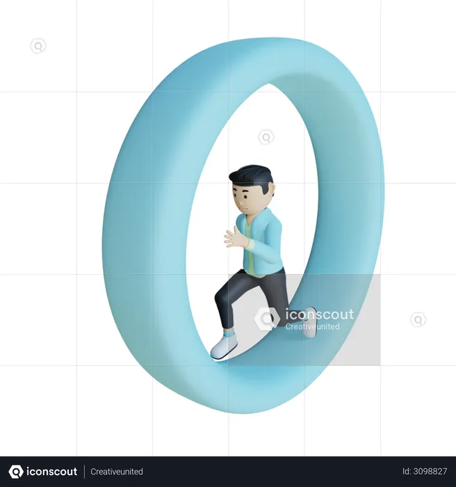 Businessman Running  3D Illustration