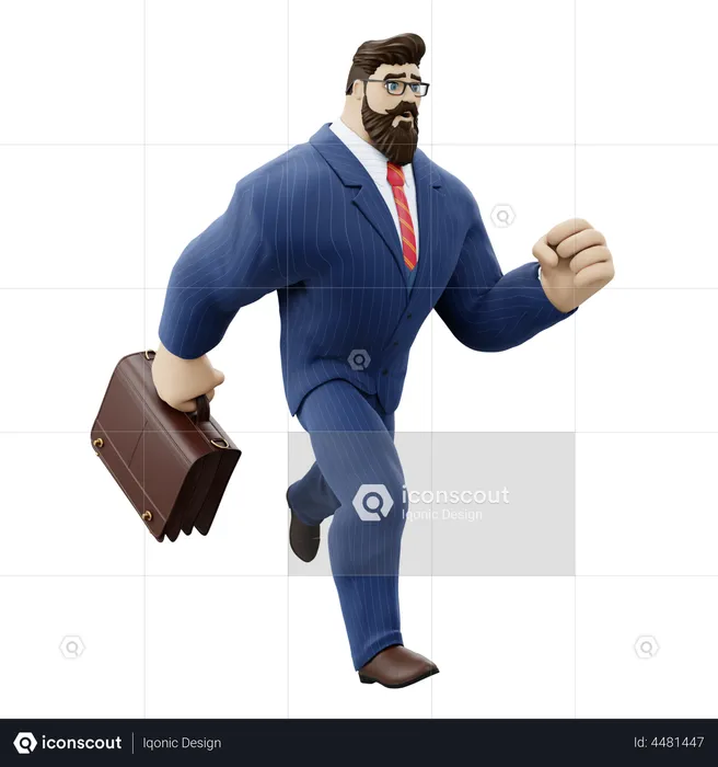 Businessman Running  3D Illustration