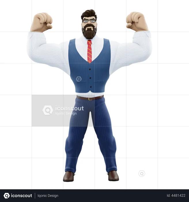 Businessman Showing Body  3D Illustration
