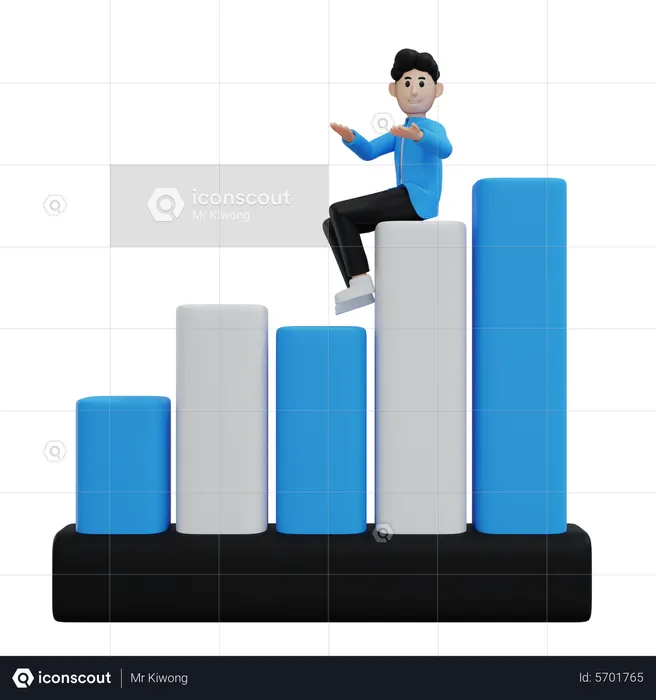 Businessman showing business analysis growth  3D Illustration