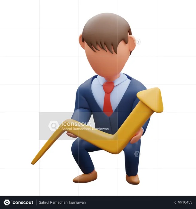 Businessman Showing Business Growth  3D Illustration