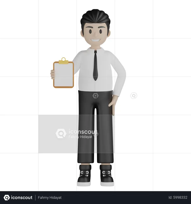 Businessman showing business report  3D Illustration