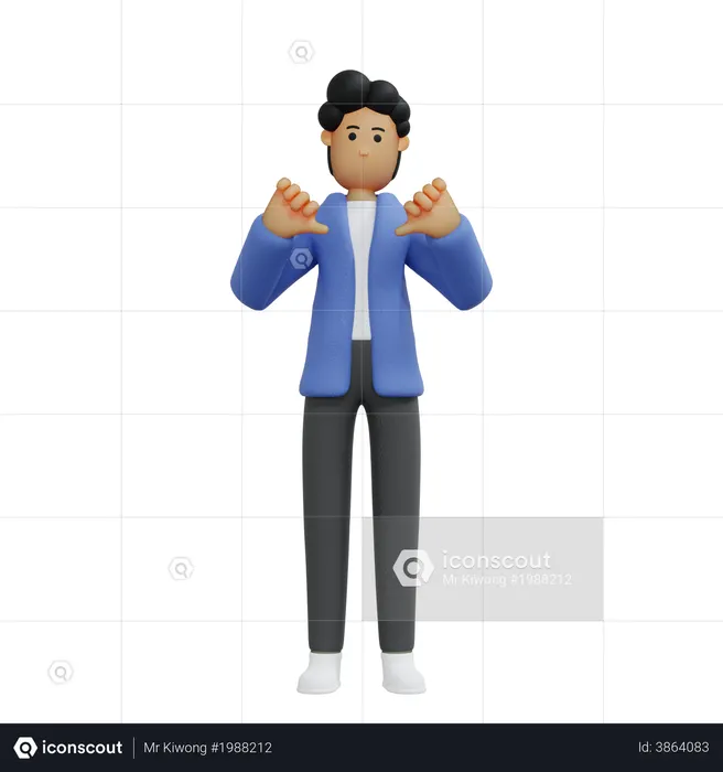 Businessman showing disagreement  3D Illustration