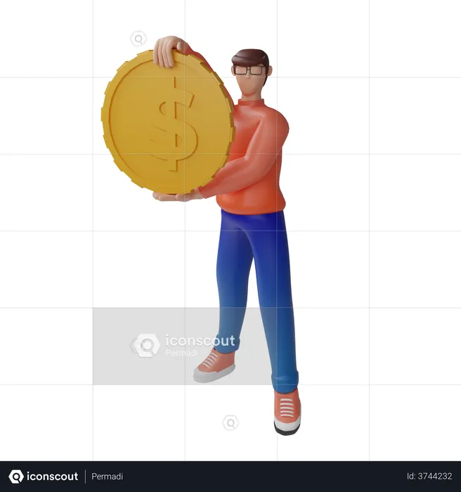 Person investing in dollar currency  3D Illustration