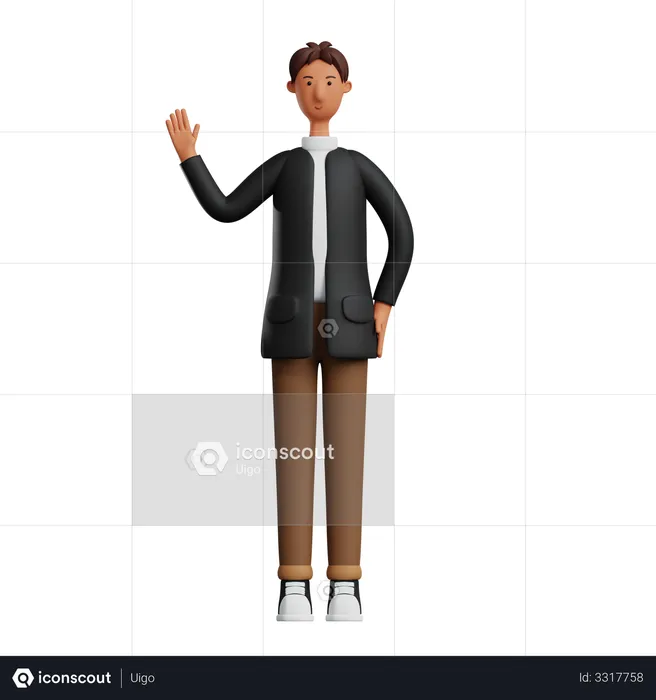 Businessman showing greeting gesture  3D Illustration