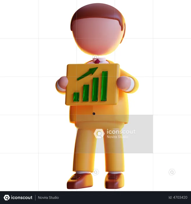 Businessman showing growth investment  3D Icon