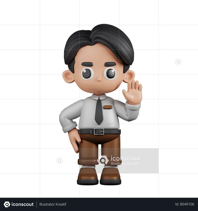 Businessman Showing Hands Up  3D Illustration