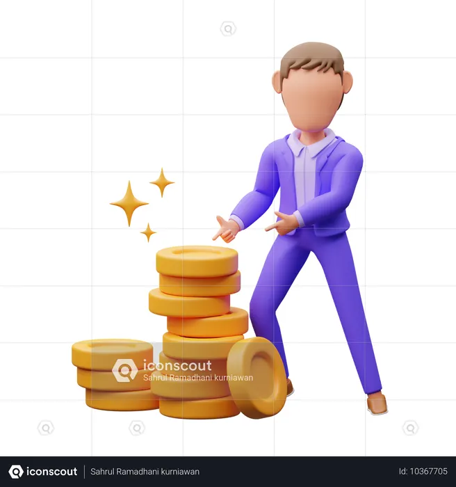 Businessman Showing Profit  3D Illustration