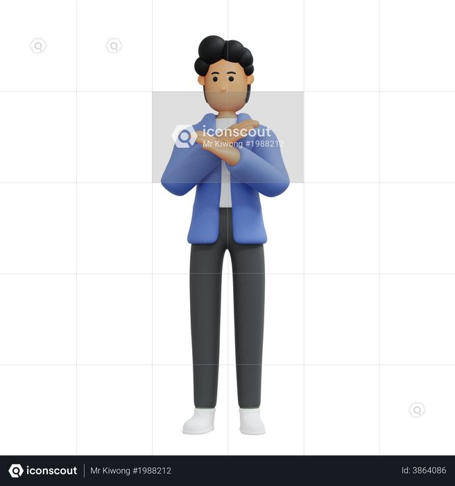 Businessman showing refusal 3D Illustration