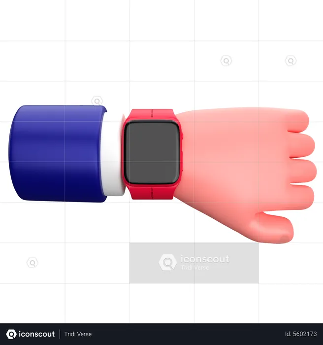 Businessman showing smartwatch hand gesture  3D Icon