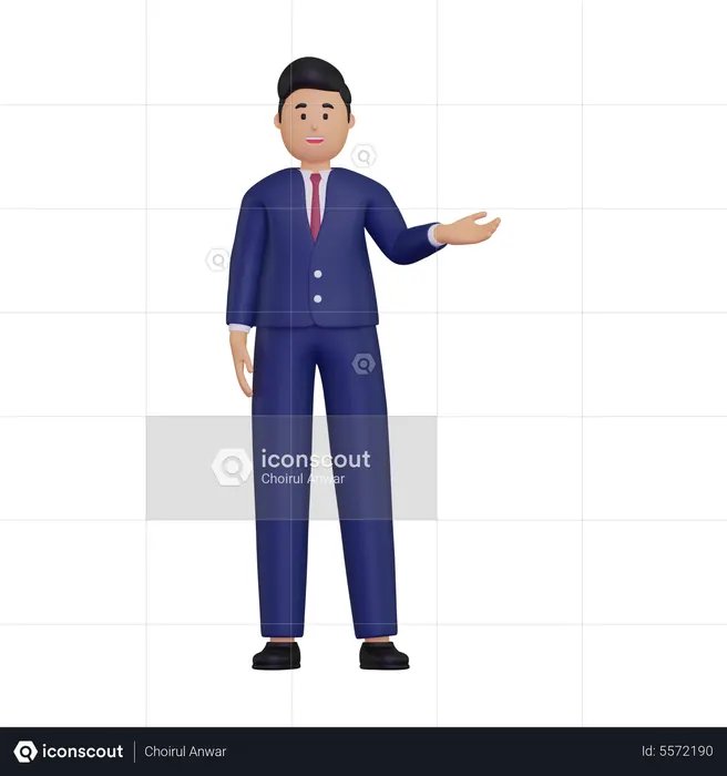 Businessman showing something  3D Icon