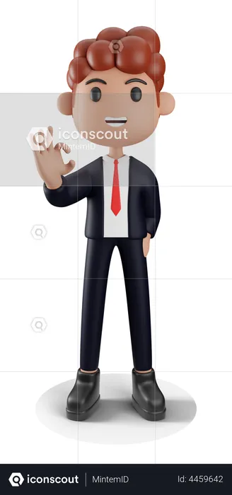 Businessman showing super gesture  3D Illustration