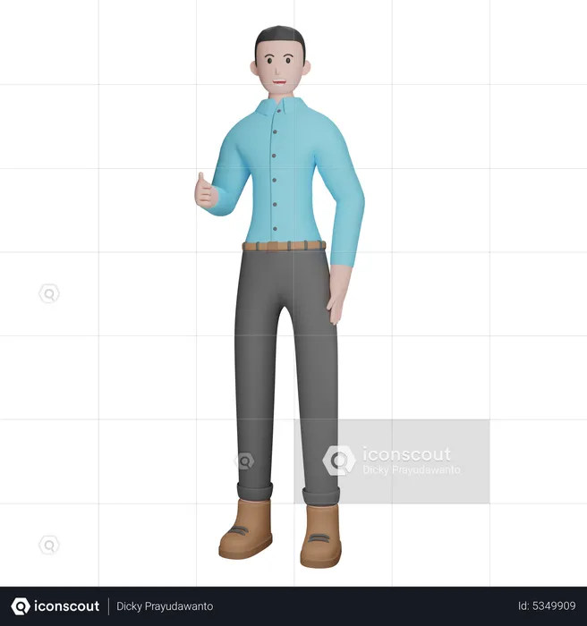 Businessman Showing Thumbs Up  3D Illustration