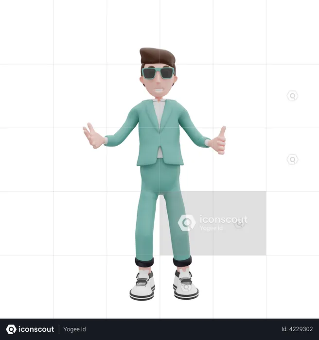 Businessman Showing thumbs up  3D Illustration