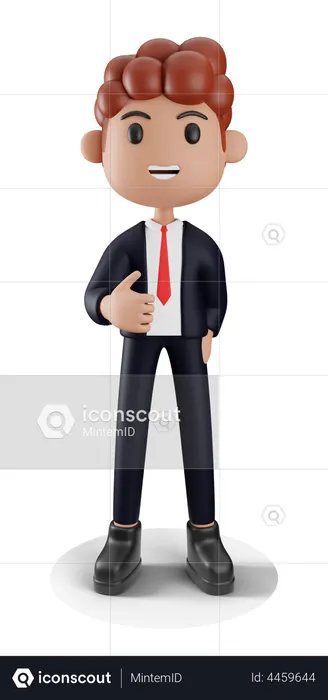 Businessman showing thumbs up  3D Illustration