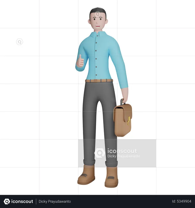 Businessman Showing Thumbs Up  3D Illustration