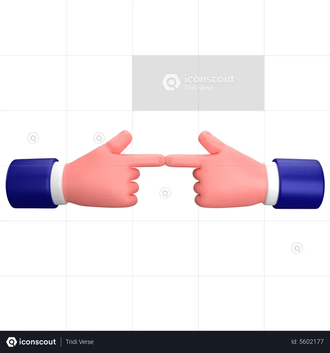 Businessman shy hand gesture  3D Icon