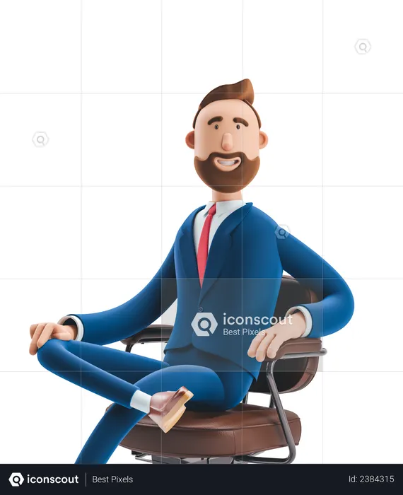 Businessman Sitting on Office chair  3D Illustration