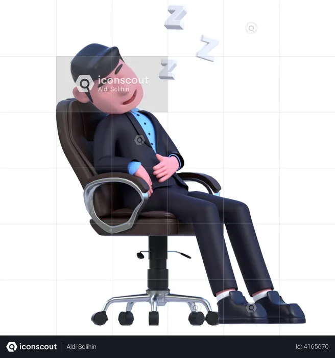 Businessman Sleeping  3D Illustration
