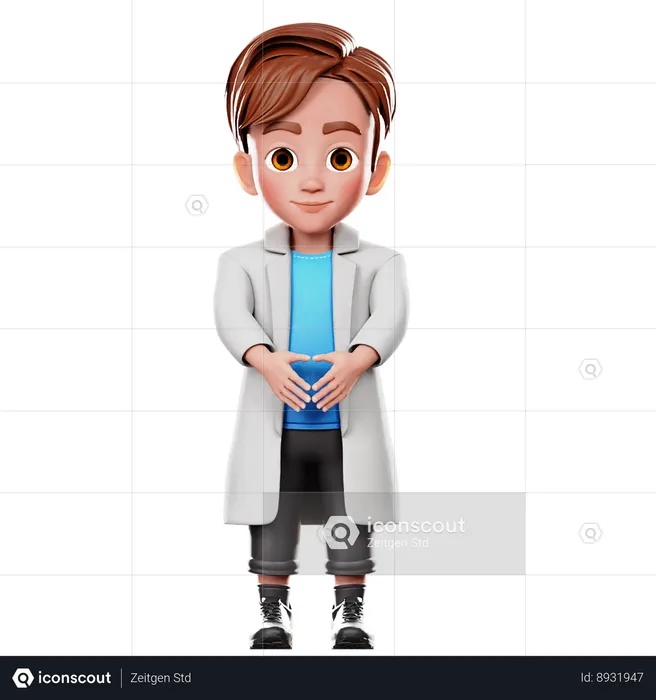 Businessman standing with join hand  3D Illustration