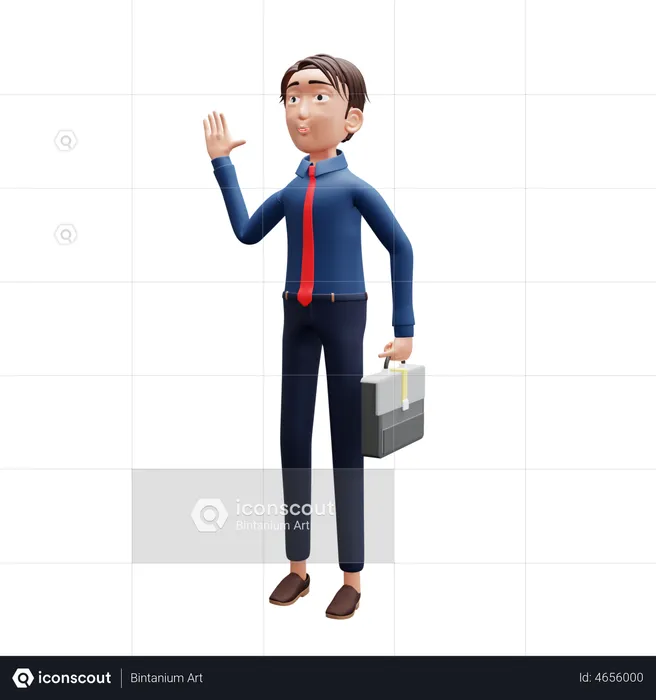 Businessman Start Work  3D Illustration