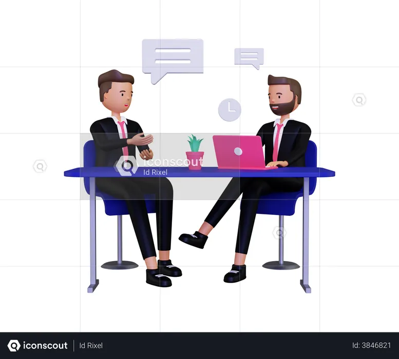 Businessman Taking Interview  3D Illustration