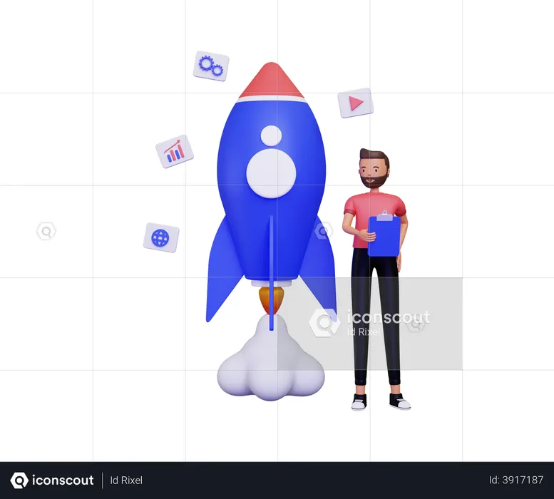 Businessman taking startup notes  3D Illustration