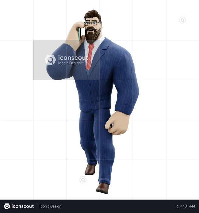 Businessman Talking On Smartphone  3D Illustration