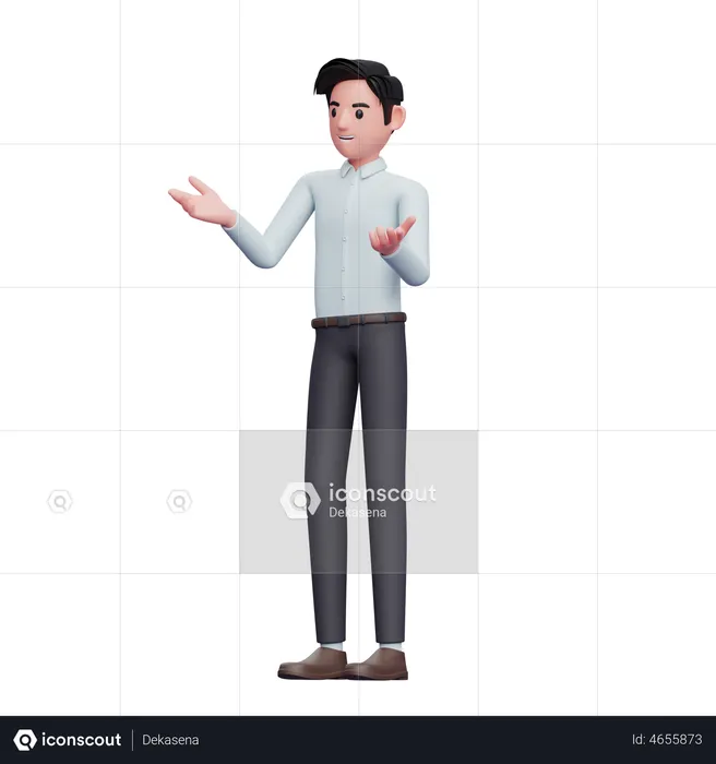 Businessman talking pose  3D Illustration