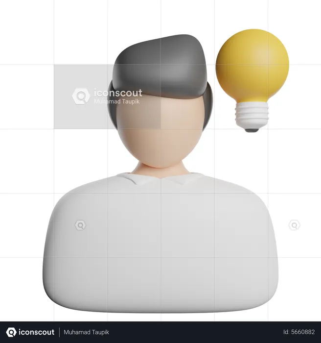 Businessman Thinking  3D Icon