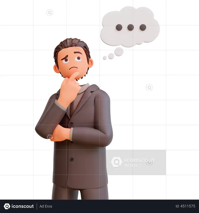 Businessman Thinking Creative Idea  3D Illustration