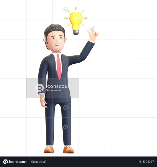 Businessman thinking creative idea  3D Illustration