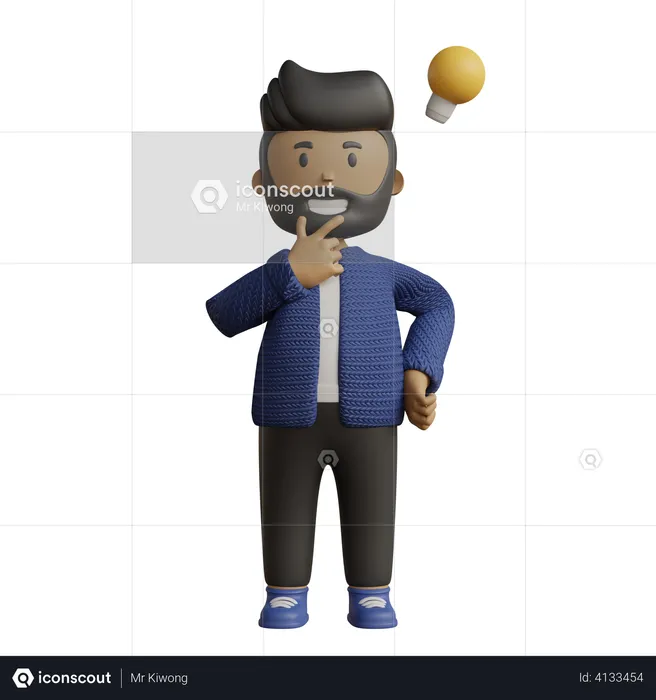 Businessman Thinking idea  3D Illustration