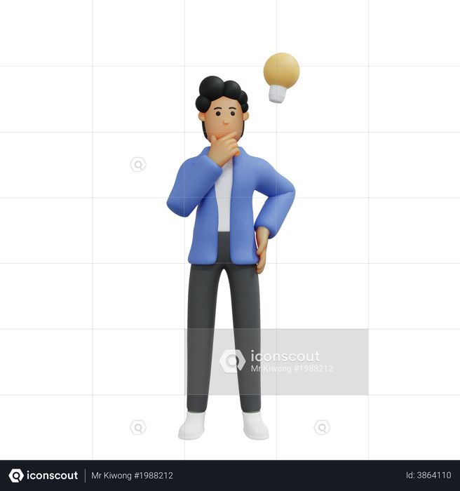 Businessman thinking idea 3D Illustration