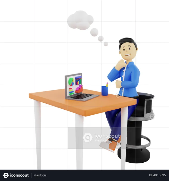 Businessman thinking idea  3D Illustration