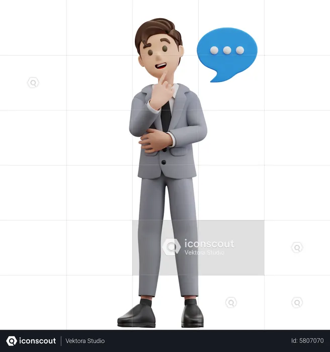 Businessman Thinking Ideas  3D Illustration