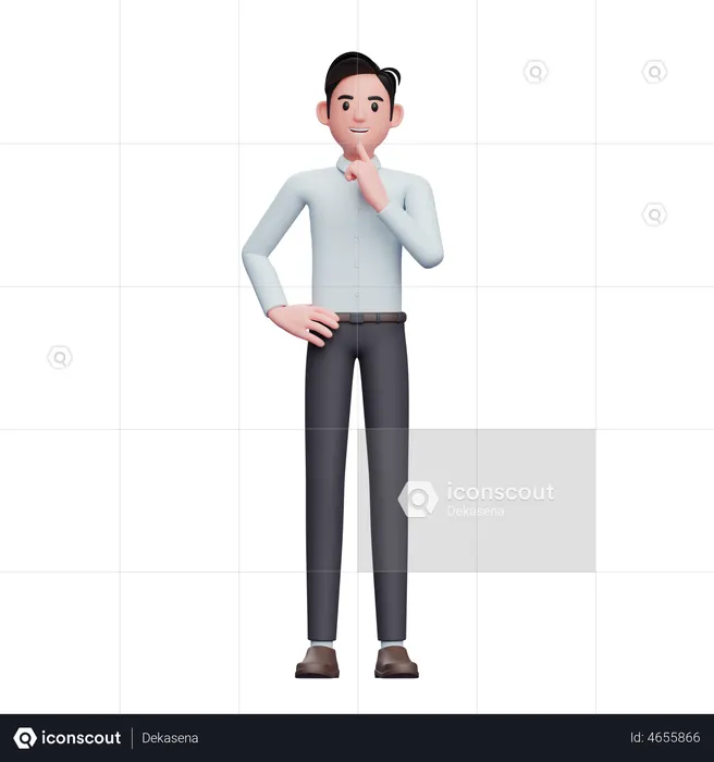 Businessman thinking pose  3D Illustration
