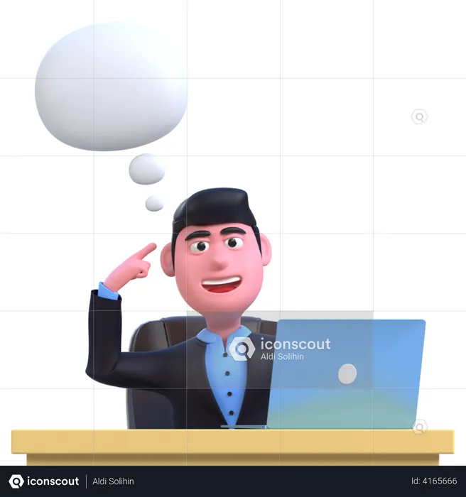 Businessman thinking something  3D Illustration
