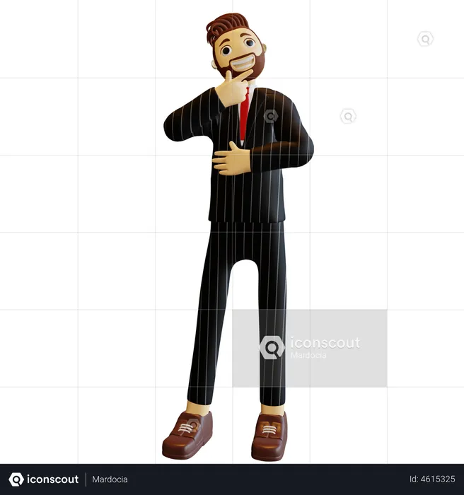 Businessman thinking something  3D Illustration