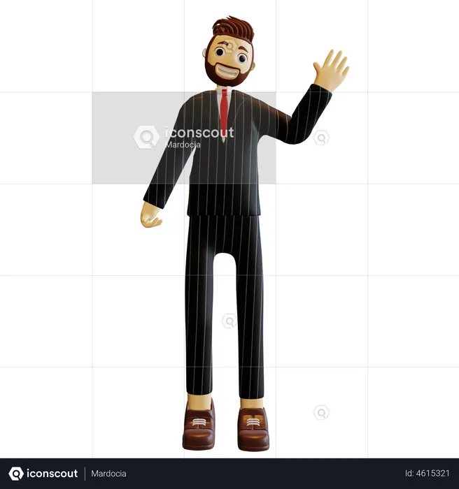 Businessman waiving hand  3D Illustration